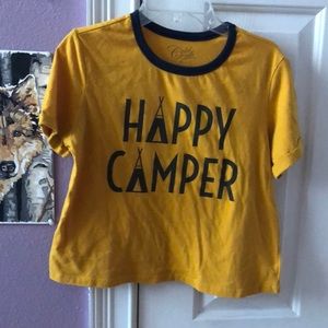 Golden Happy Camper Crop Top